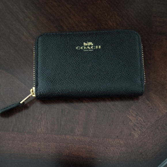 Coach Black Leather Zip Wallet - Picture 1 of 7